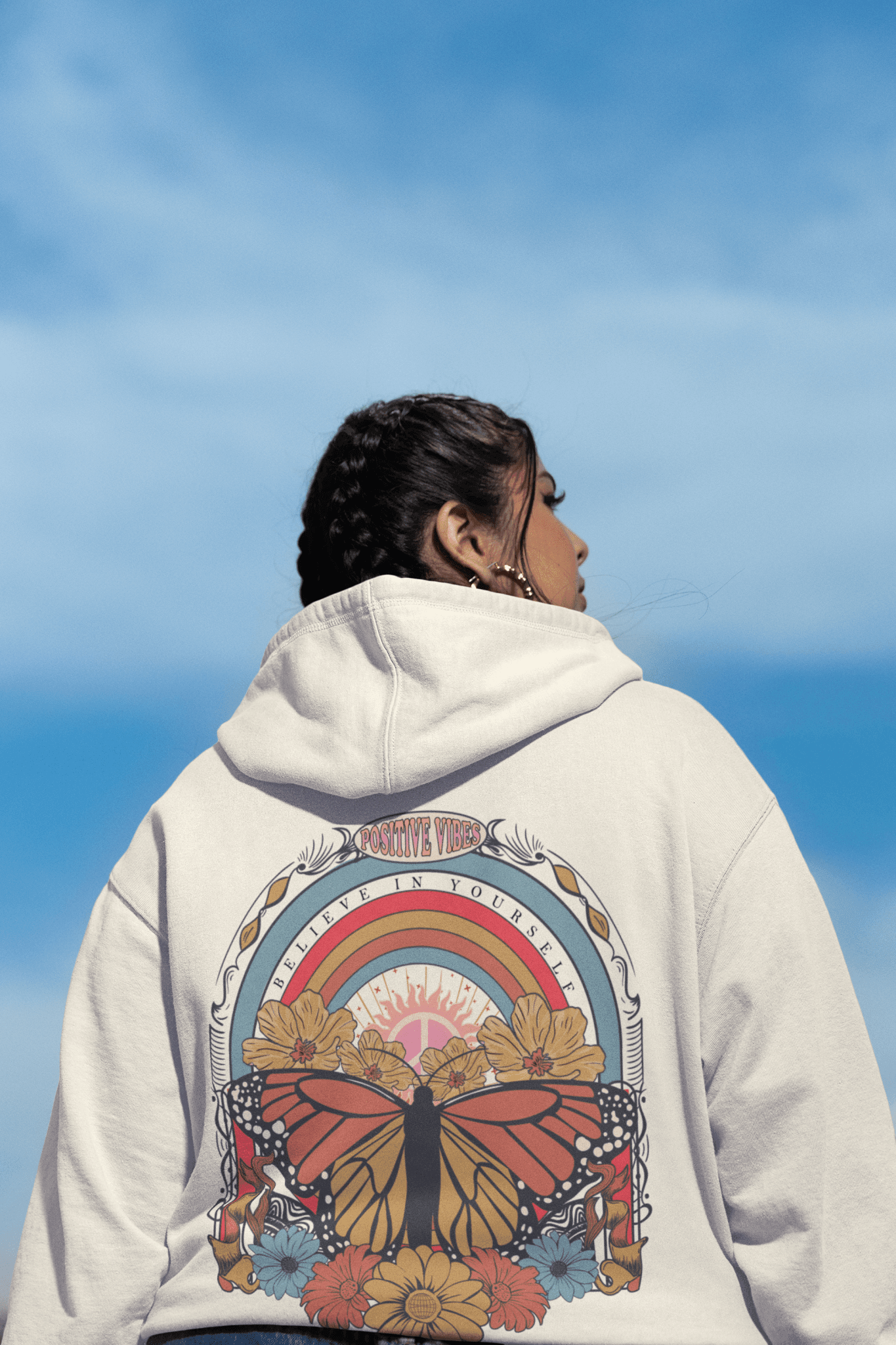 Oversized Hoodie - Positive Vibes Hoodie
