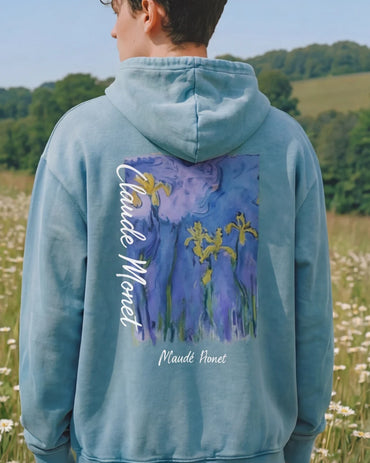 Claude Monet Irises Hoodie