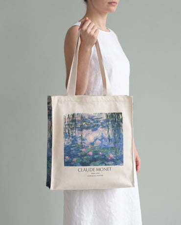 claude-monet-water-lilies-tote-bag On body
