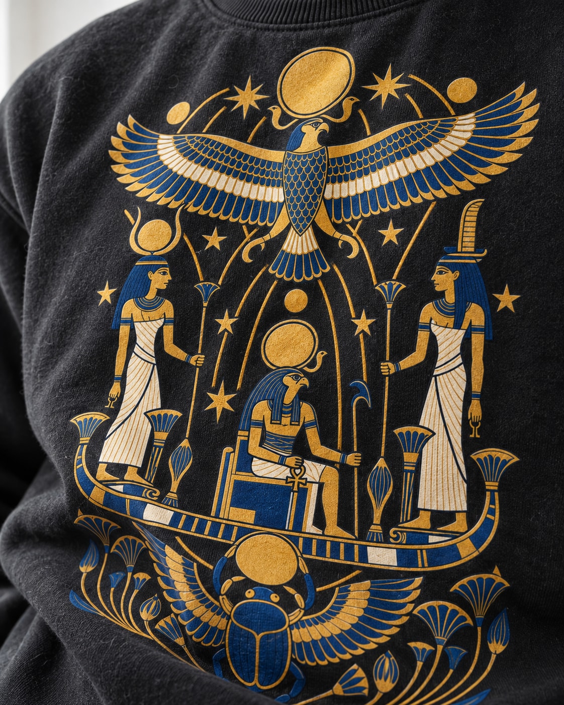 Dendera Zodiac Circle Sweatshirt - Print close-up · front | My Turtle