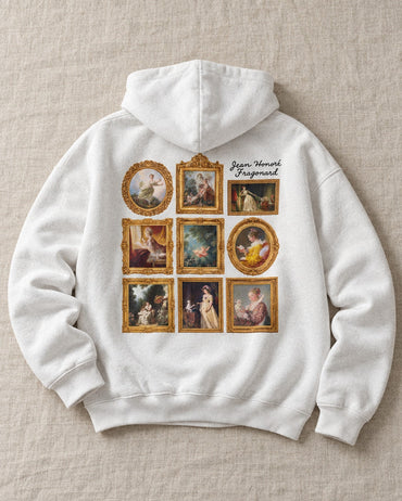Fragonard Framed Paintings Hoodie - Flat lay · back | My Turtle