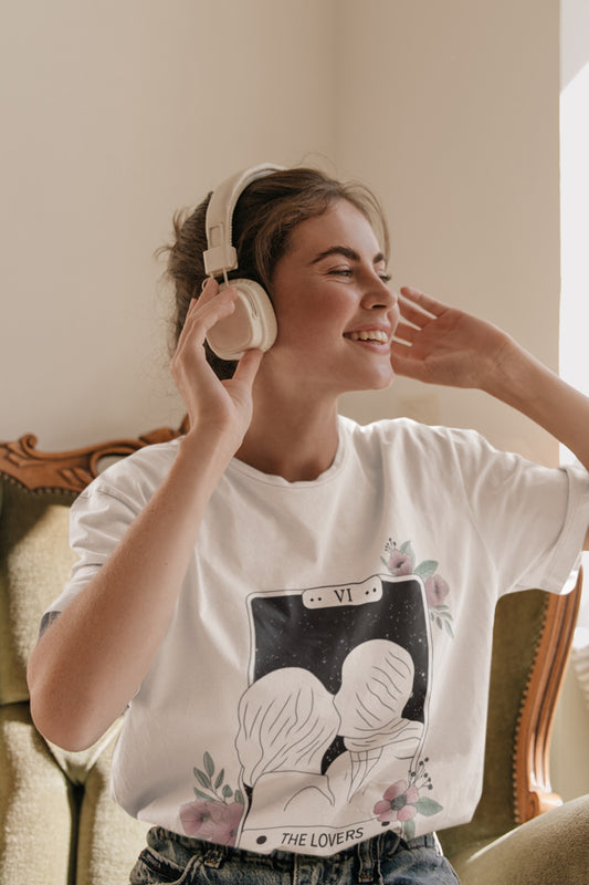 Oversized Hoodie - The Lovers Tarot Card T-Shirt