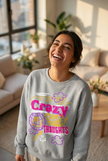 Crazy Thoughts Graffiti Heather Crewneck