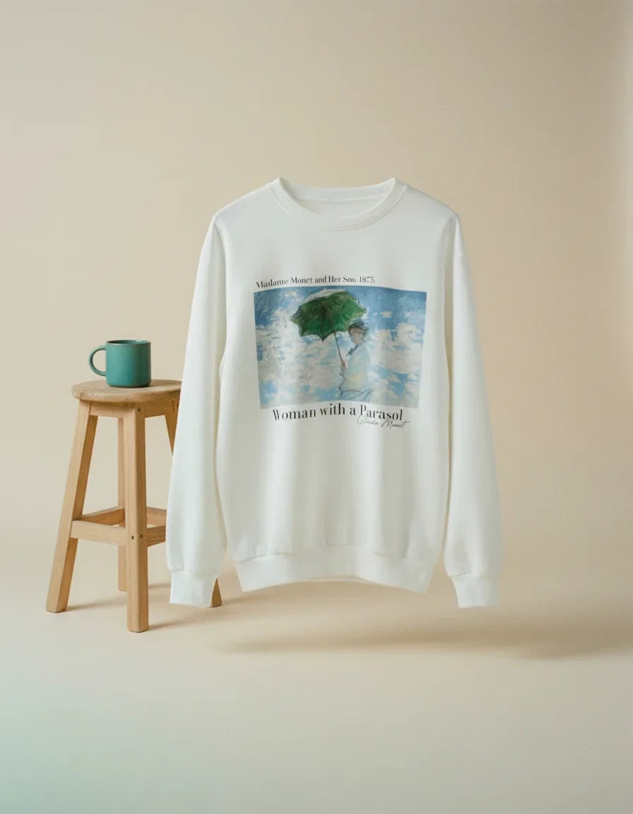 Woman with a Parasol Crewneck – Claude Monet - Image 5