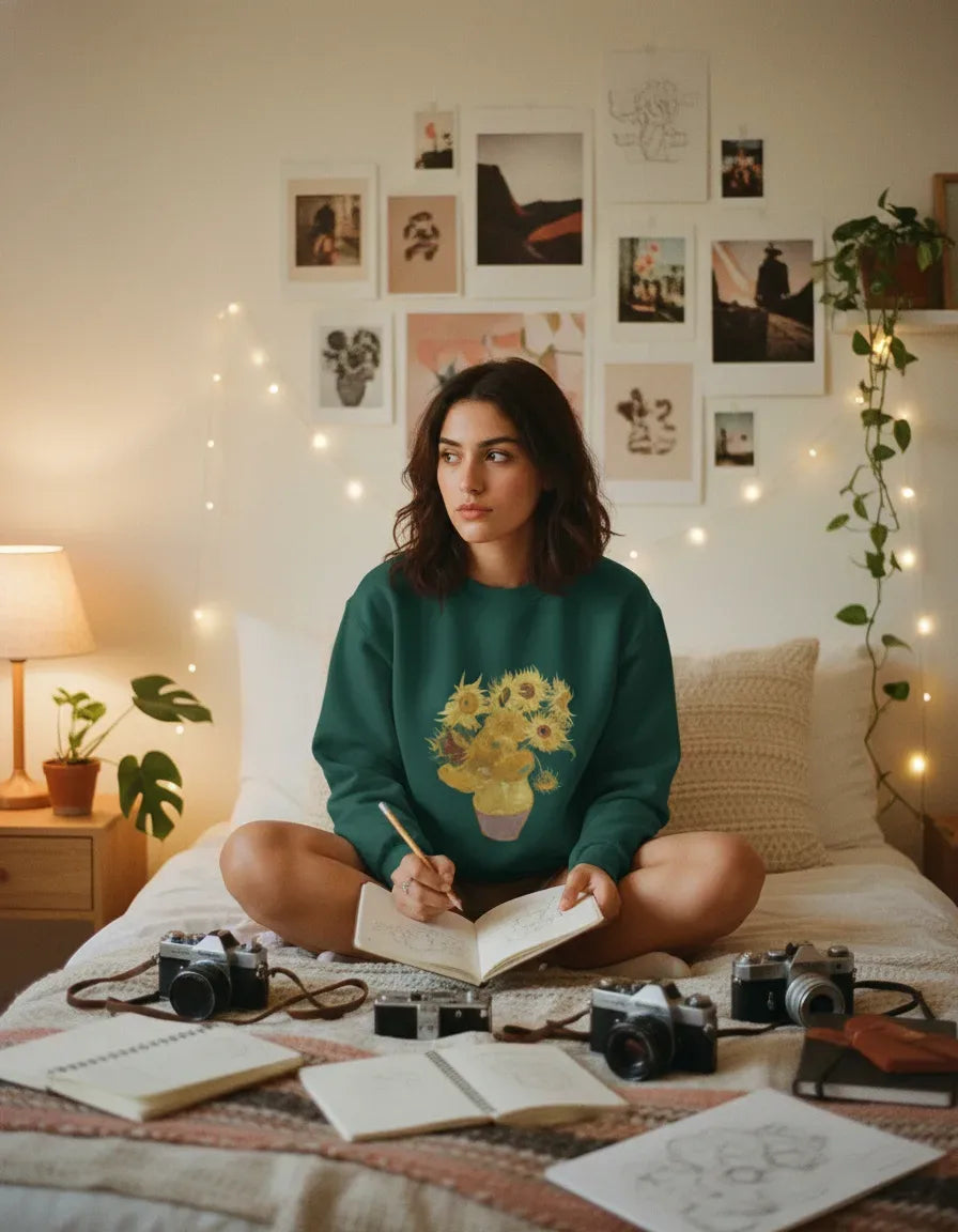 Sunflower Vase Crewneck - Van Gogh - Image 1