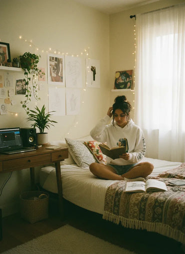 Pearl Earrings Artwork Hoodie - Image 3