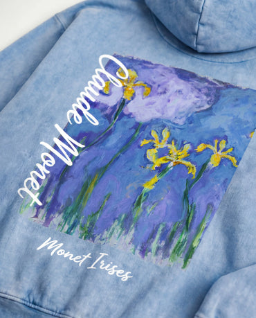 Claude Monet Irises Hoodie - Washed Hoodie | My Turtle