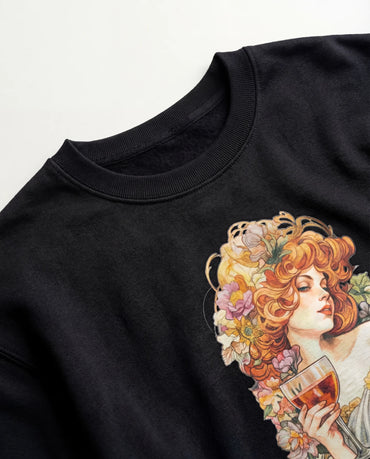 Floral Portrait Crewneck - Alphonse Mucha - Sweatshirt | My Turtle