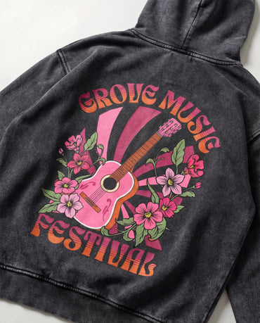 Groovy Music Festival Hoodie - Washed Hoodie | My Turtle