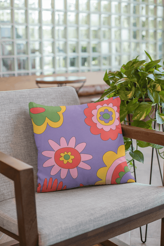 Hippie Flowers Cushion - Cushion | My Turtle