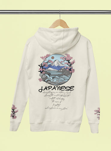 Japanese Cherry Blossoms Hoodie (Mixed Cotton) - Oversized Hoodie | My Turtle