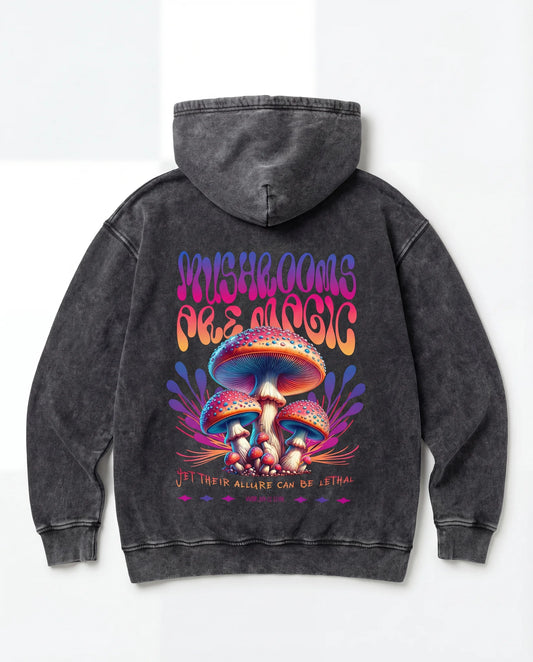 Mushrooms Are Magic Hoodie - Washed Hoodie | My Turtle