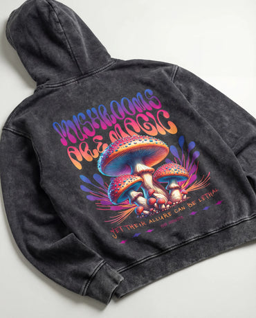 Mushrooms Are Magic Hoodie - Washed Hoodie | My Turtle