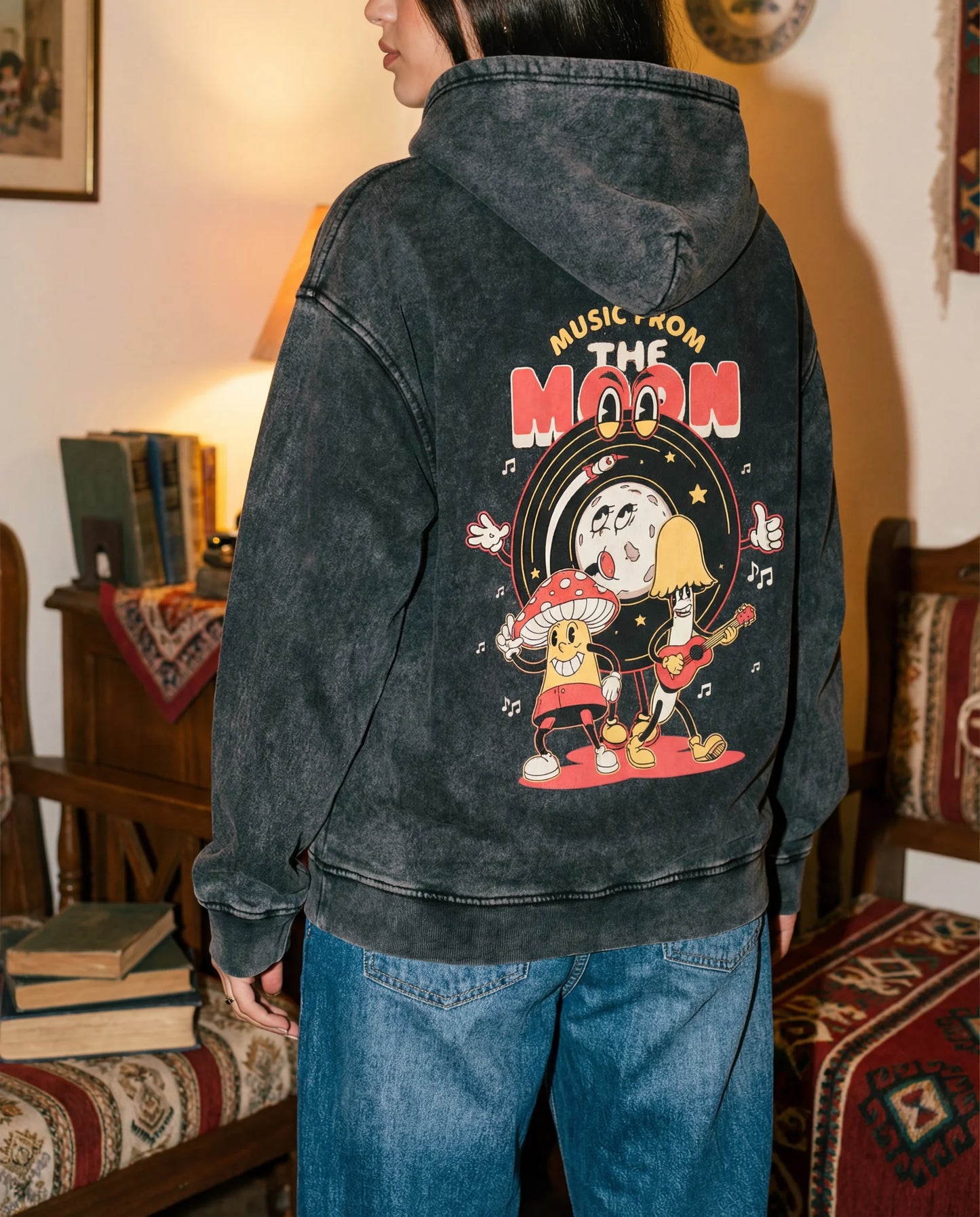 Music From The Moon Hoodie - Washed Hoodie | My Turtle