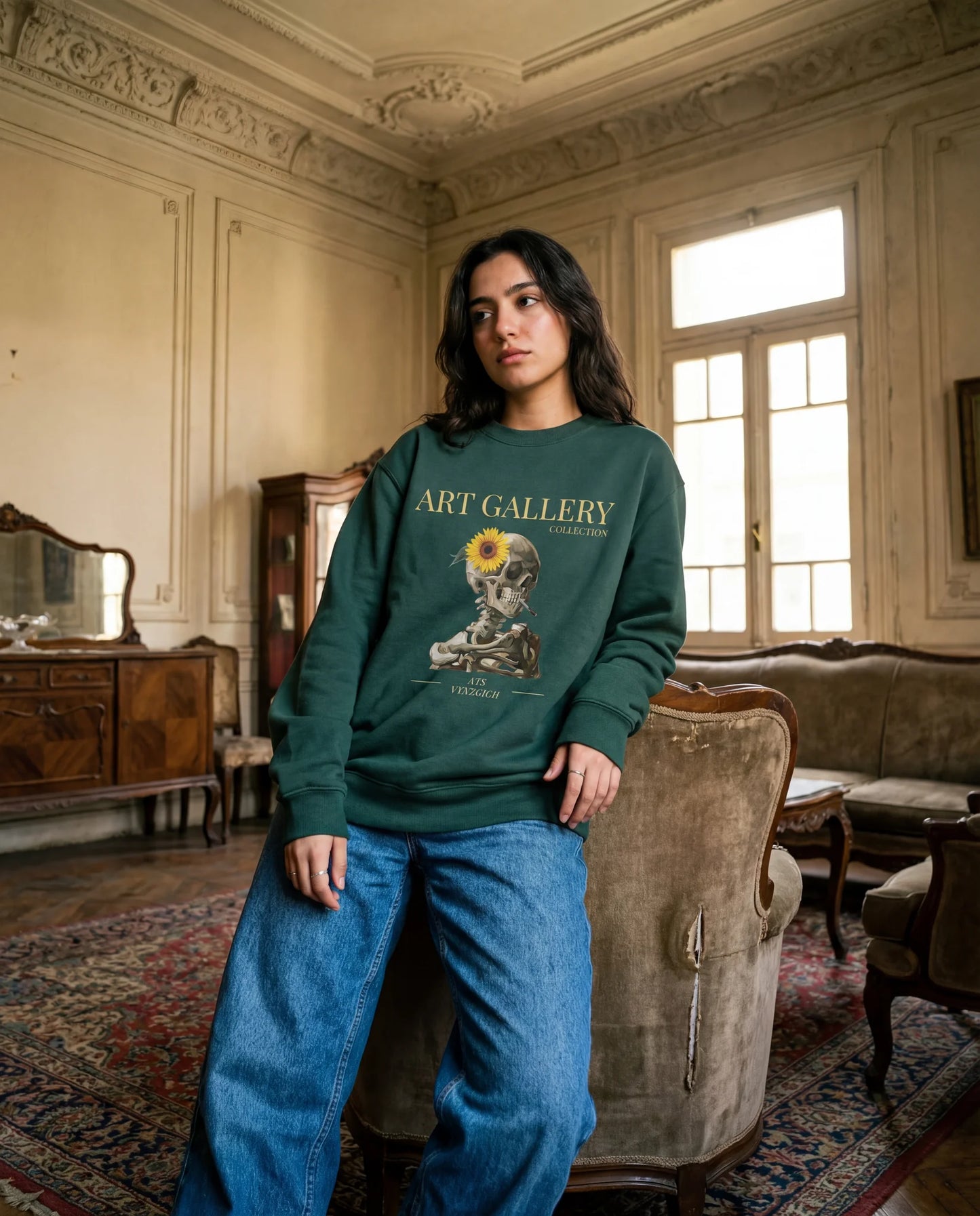 Skeleton Crewneck - Van Gogh - Sweatshirt | My Turtle
