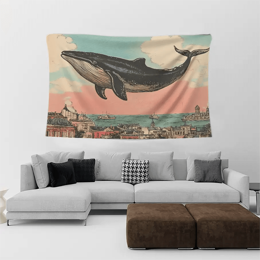 Skyward Whale Tapestry - Tapestry | My Turtle