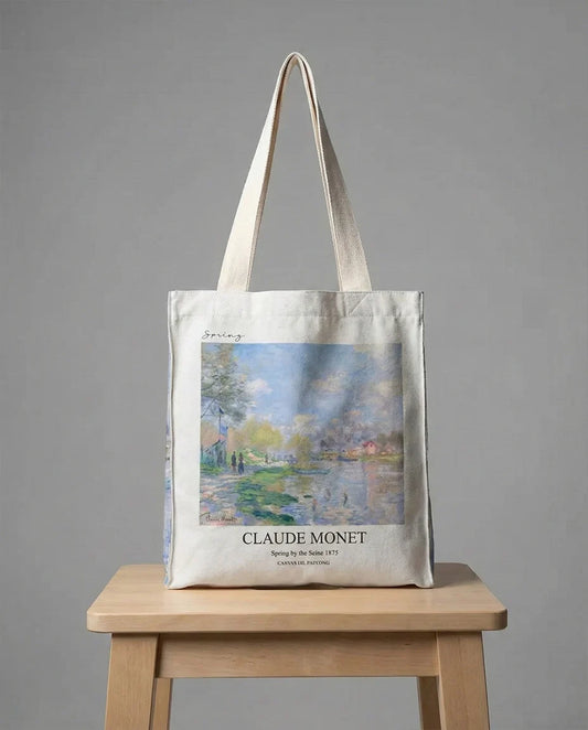Spring by the Seine Claude Monet - Tote Bag - Artsy Tote Bag | My Turtle