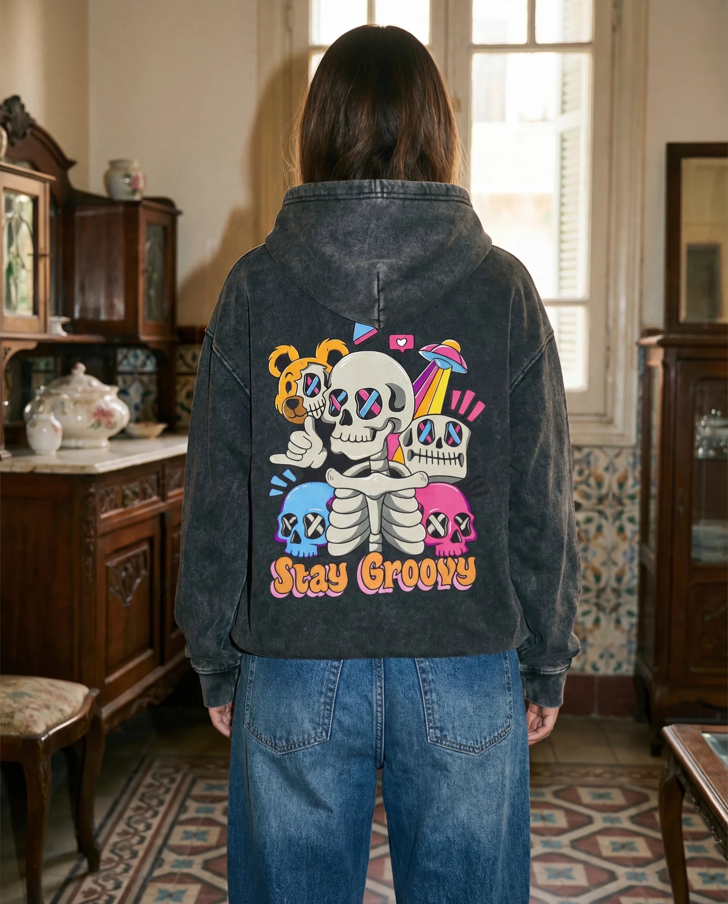 Stay Groovy Hoodie - Washed Hoodie | My Turtle