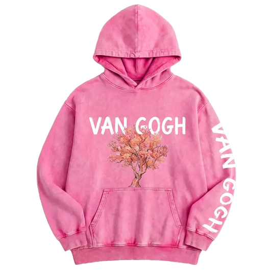Van Gogh Pink Peach Tree Hoodie - Washed Hoodie | My Turtle