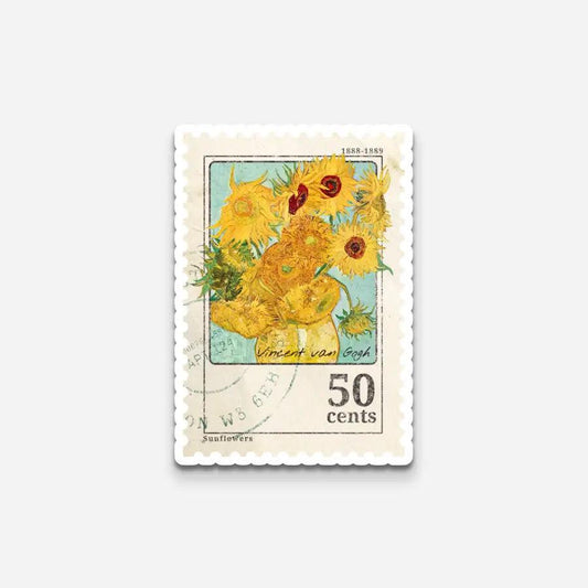 Van Gogh Sunflowers Stamp Sticker - Sticker | My Turtle
