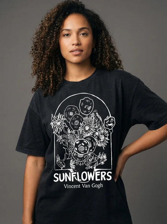 Vincent Sunflowers T-Shirt - Oversized T-Shirt | My Turtle
