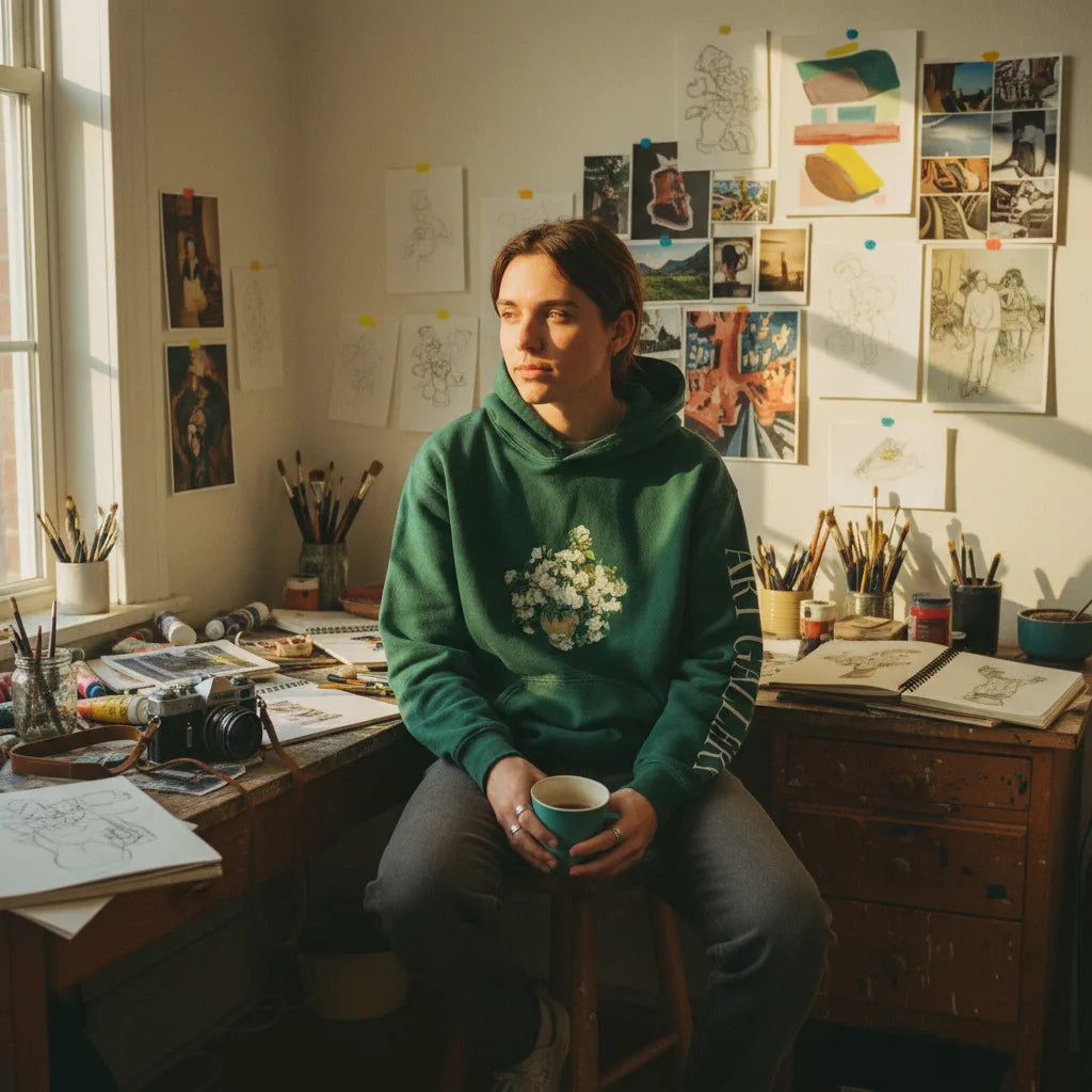 White Rose Van Gogh Hoodie - Hoodie | My Turtle