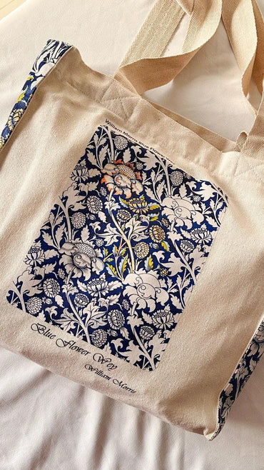 William Morris Blue Flower Wey - Tote Bag - Artsy Tote Bag | My Turtle