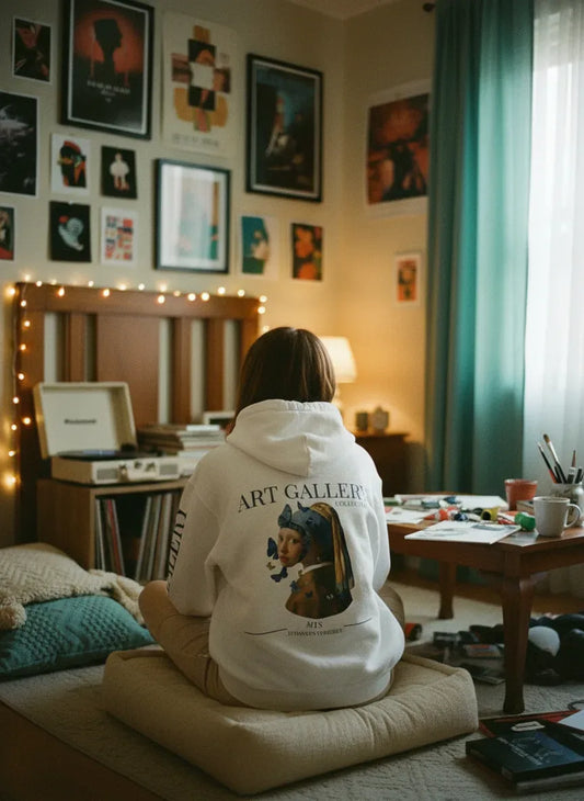 Pearl Earrings Artwork Hoodie - Image 4