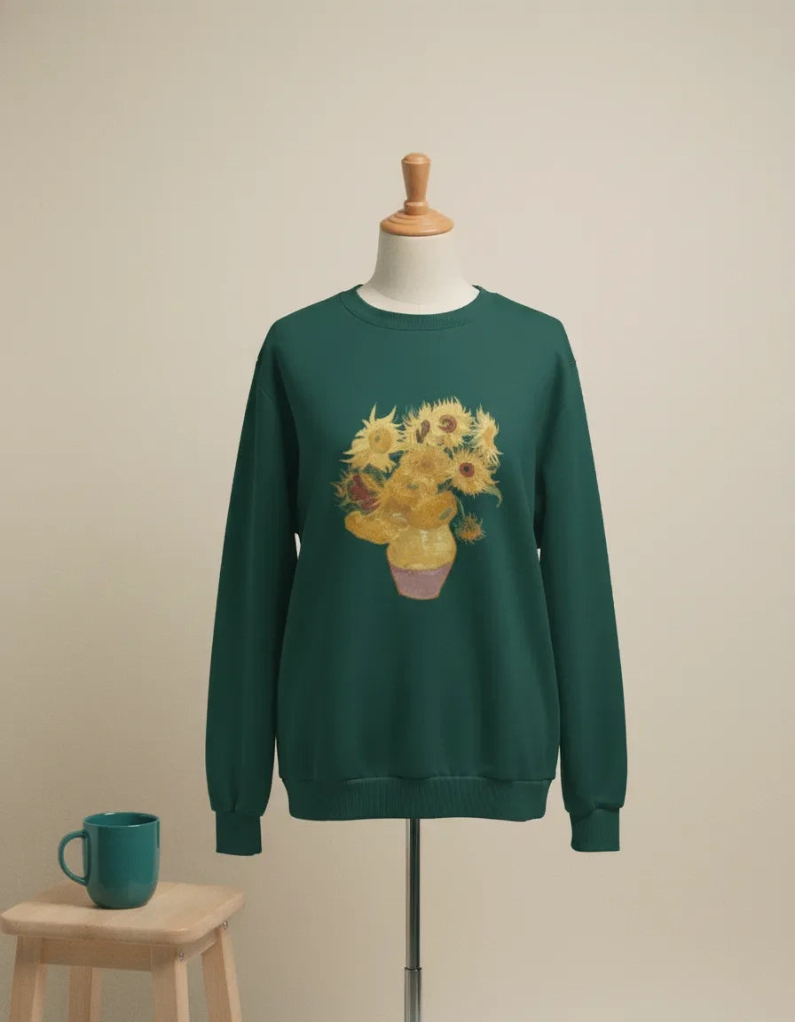 Sunflower Vase Crewneck - Van Gogh - Image 3