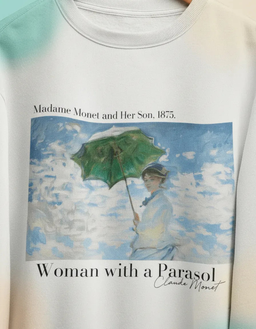 Woman with a Parasol Crewneck – Claude Monet - Image 4