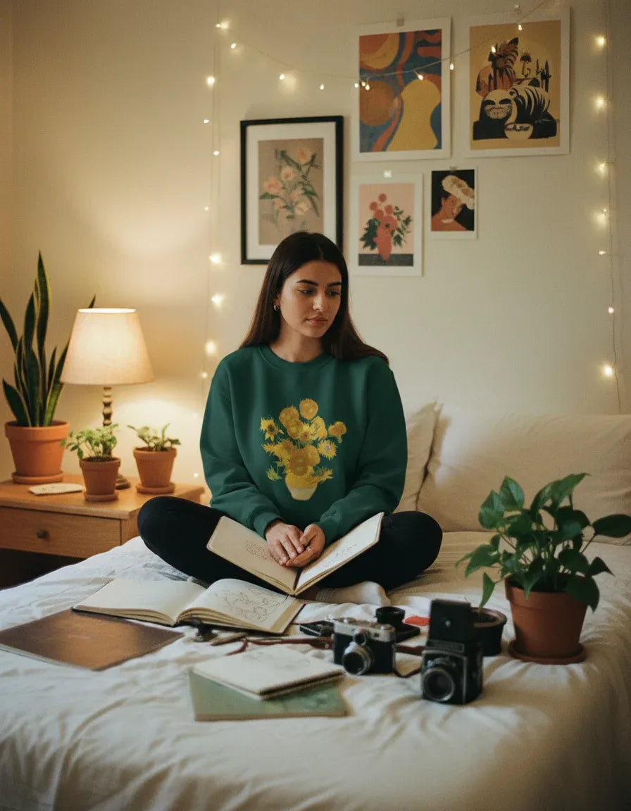 Sunflowers Crewneck - Van Gogh - Image 1