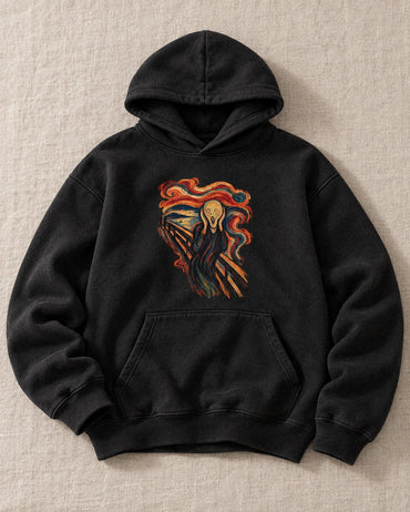 The Scream Artwork Hoodie - Flat lay · front | My Turtle