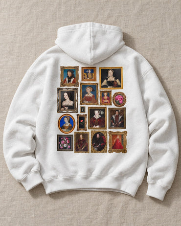 Tudor Portrait Gallery Hoodie - Flat lay · front | My Turtle
