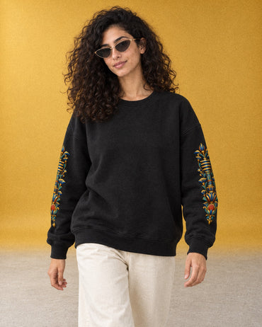 Tutankhamun Golden Mask Sweatshirt - Front Print Model Shot | My Turtle