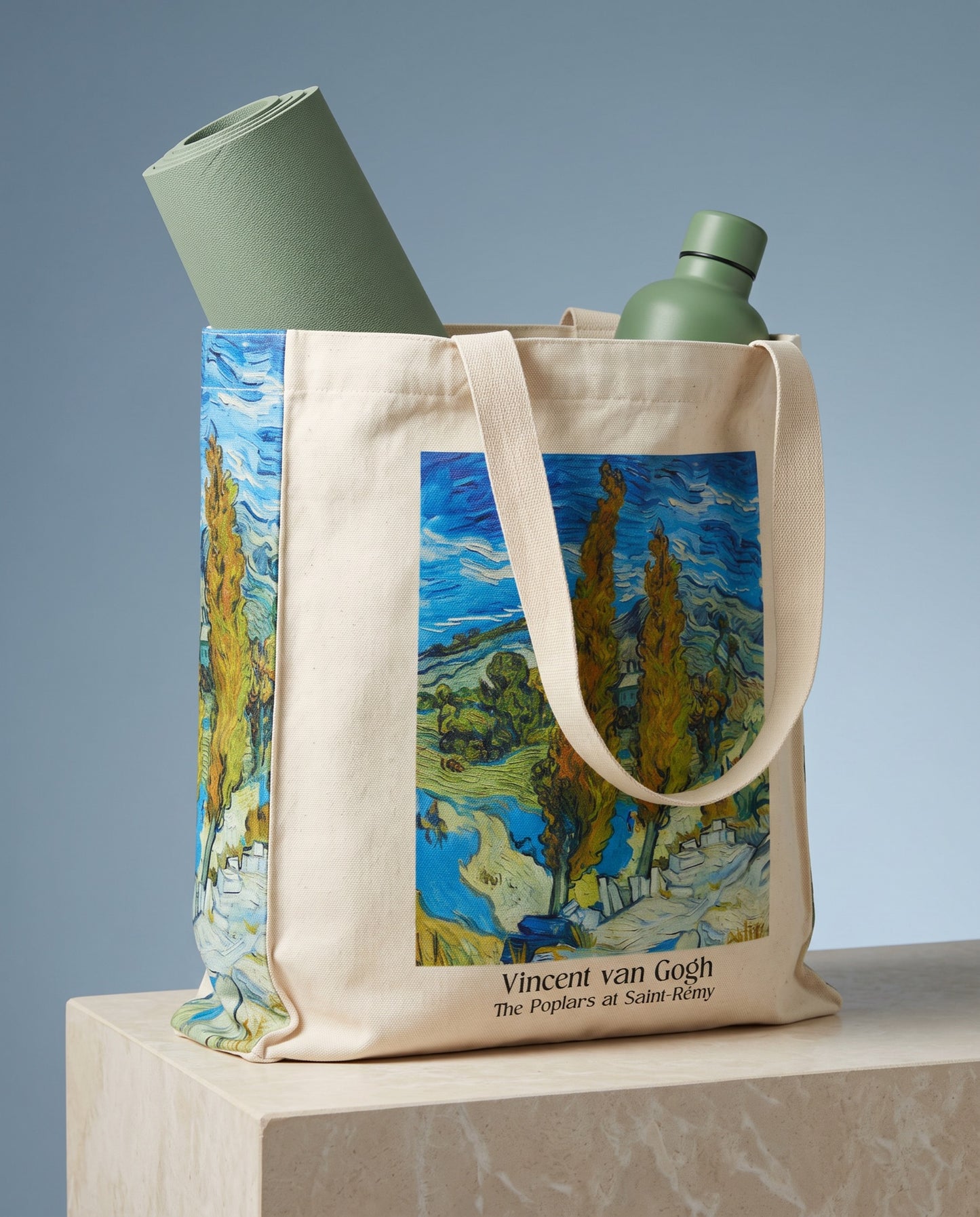 van-gogh-the-poplars-at-saint-remy-tote-bag What fits inside