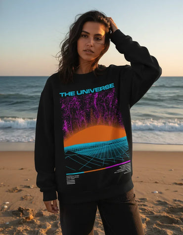 The Universe Retro Sunset Crewneck - Image 1