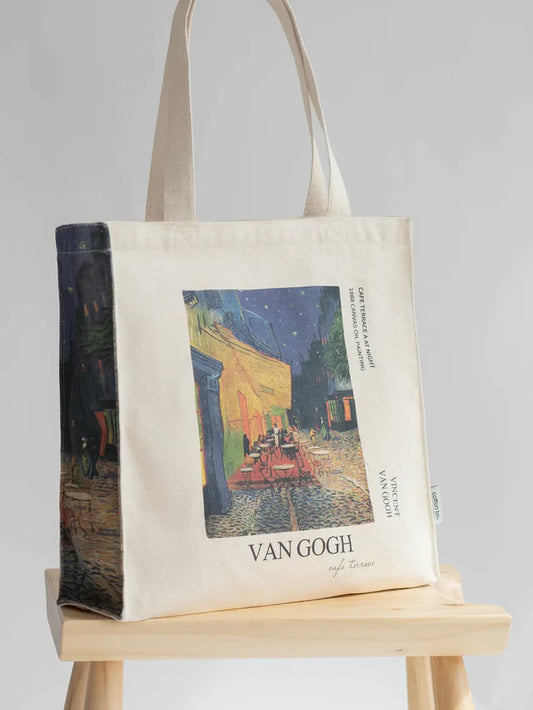 Café Terrace at Night Van Gogh - Tote Bag-My Turtle