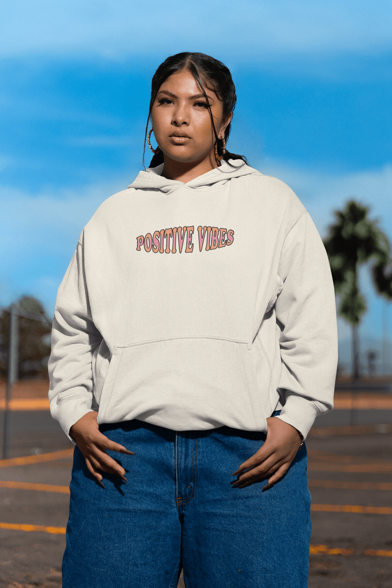 Oversized Hoodie - Positive Vibes Hoodie
