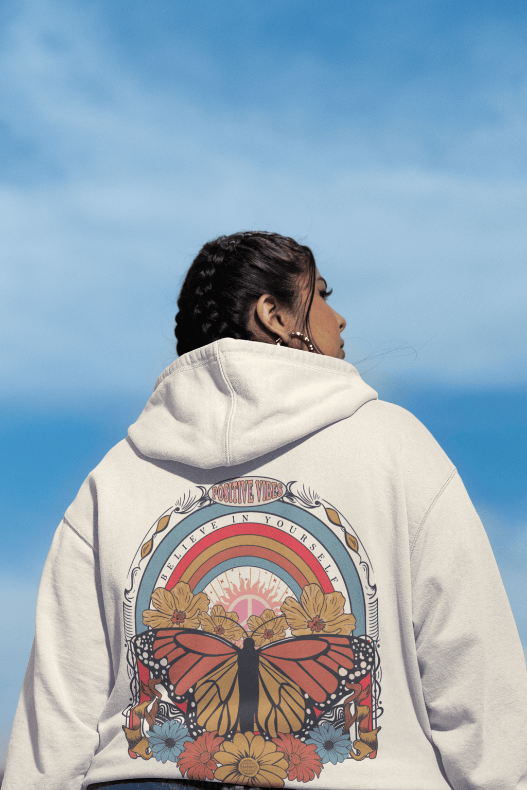 Oversized Hoodie - Positive Vibes Hoodie