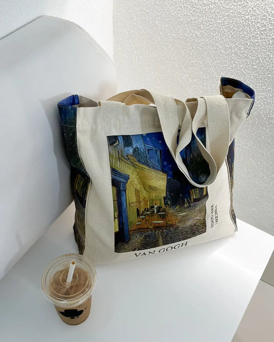 Café Terrace at Night Van Gogh - Tote Bag