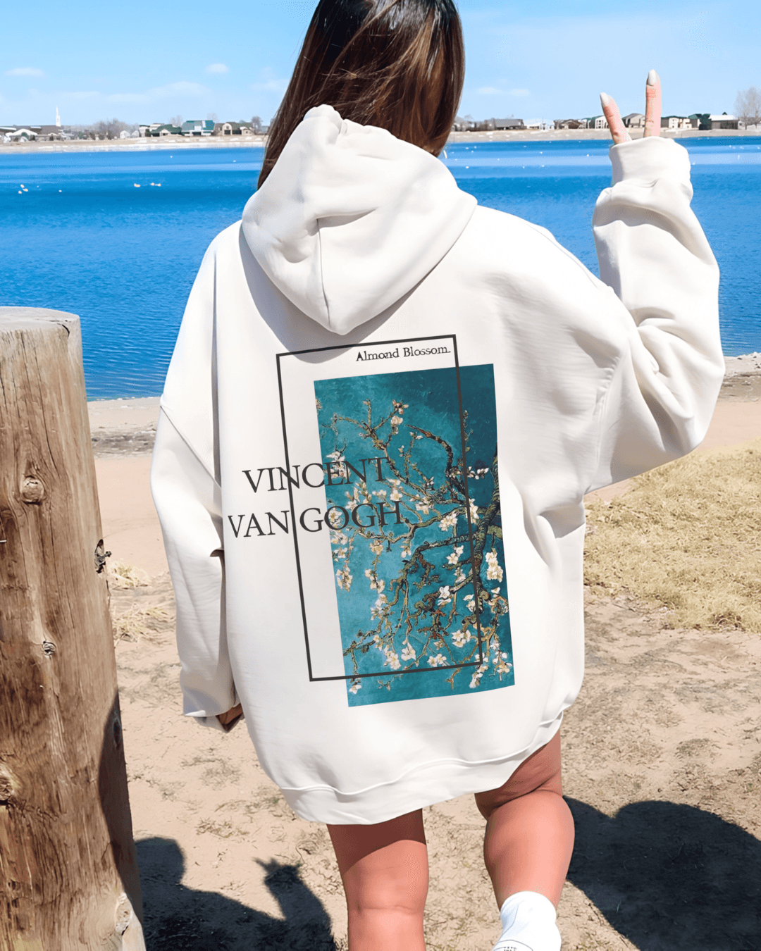 Almond Blossoms Hoodie Mixed Cotton
