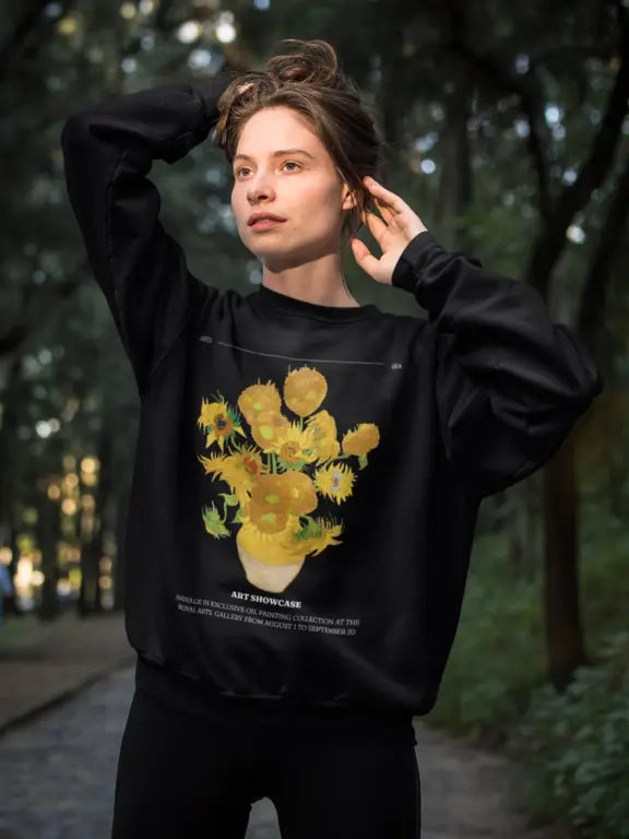 عباد الشمس حية Crewneck