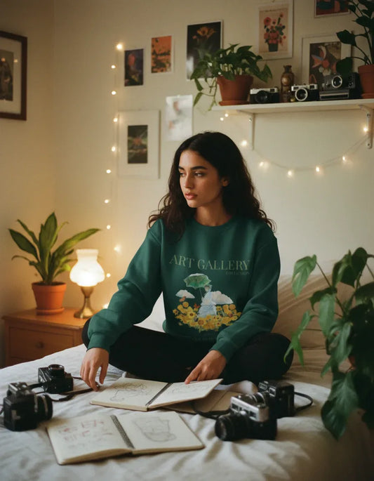 Monet Van Gogh Art Gallery Crewneck - Image 1