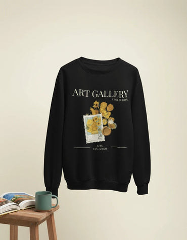 Sunflowers Stamp Crewneck - Van Gogh - Image 2