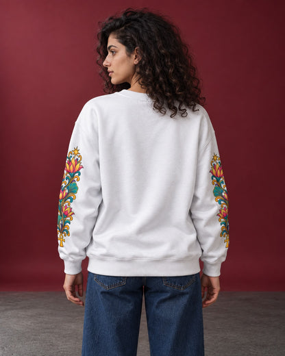 Celestial Lotus Scarab Sweatshirt - Back Print Model Shot | My Turtle