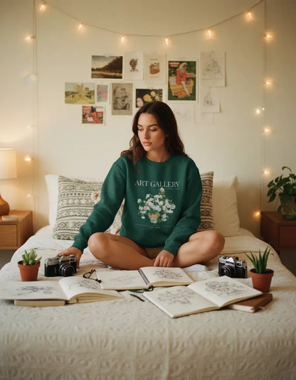 White Rose Art Gallery Crewneck - Van Gogh - Image 2