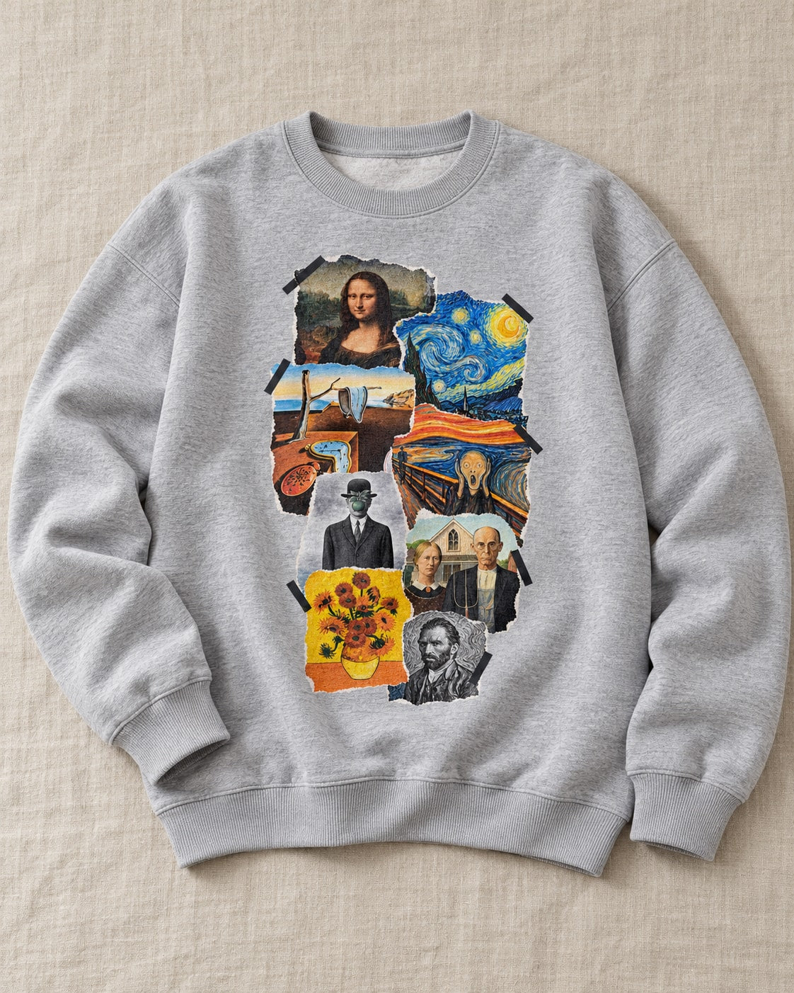 Classic Art Collage Sweatshirt - Flat lay · front | My Turtle