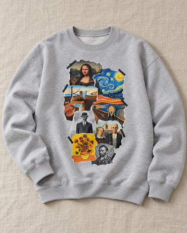Classic Art Collage Sweatshirt - Flat lay · front | My Turtle