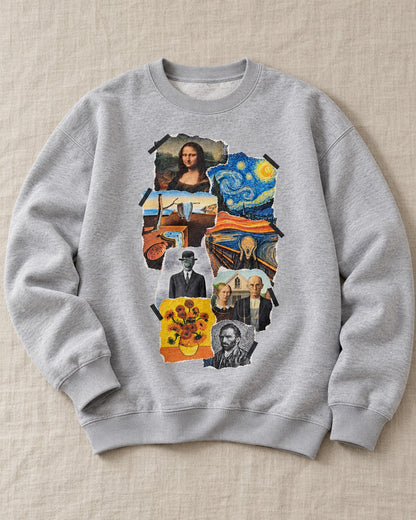 Classic Art Collage Sweatshirt - Flat lay · front | My Turtle