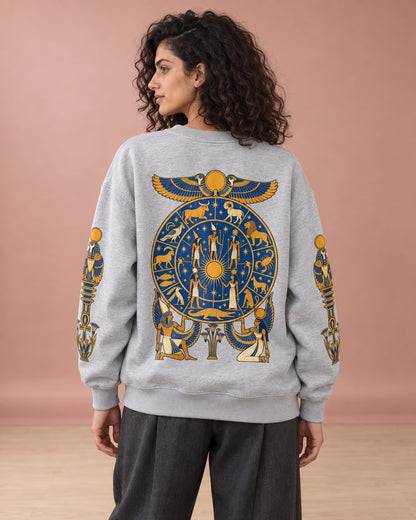 Egyptian Celestial Wheel Sweatshirt - Back Print Model Shot | My Turtle